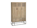 3-Door, 4-Drawer Wardrobe in Rattan/Wood/Metal - Elariva YJGG57837
