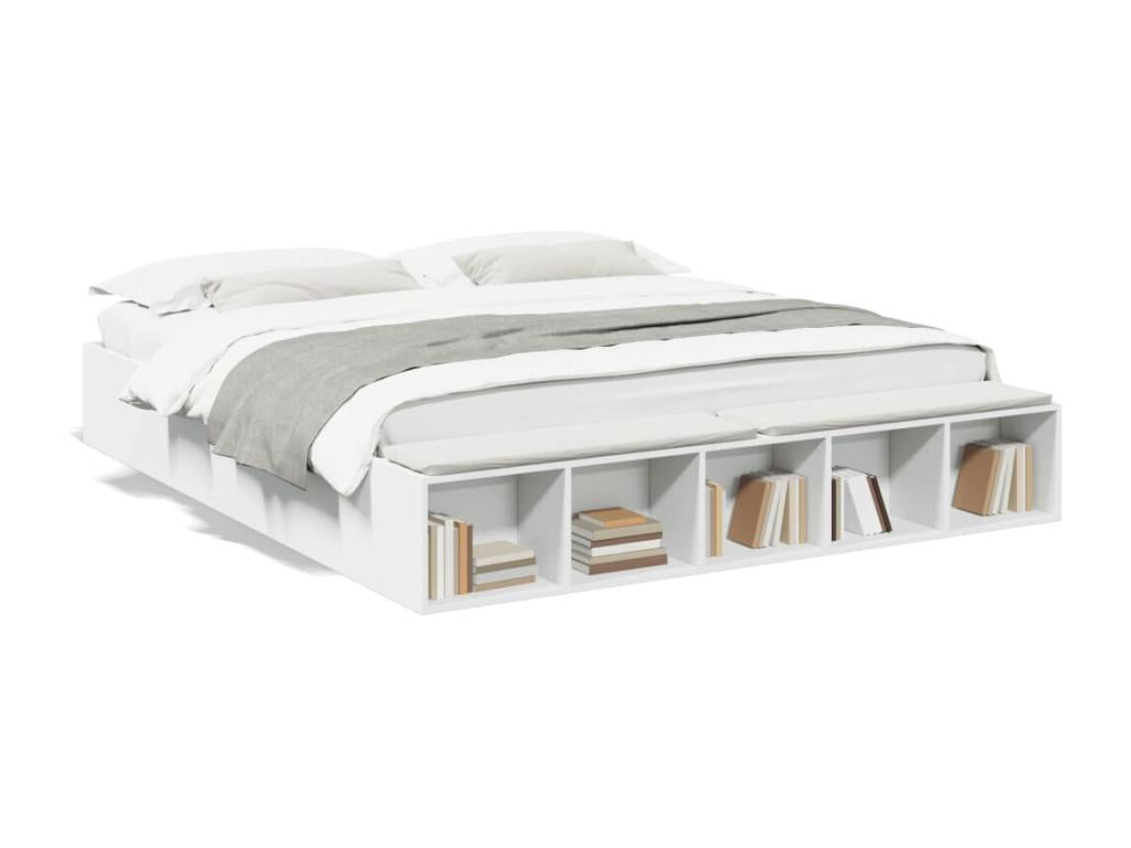 White bed frame without mattress, 180x200 cm, XZQO65304