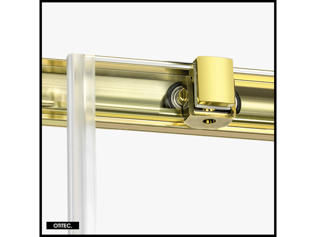 Shower Door with Side Panel - 100x80x200 - LIGHT GOLD - PREMIUM - RIGHT MZNI51093