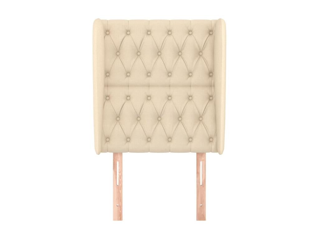 Headboard with wings, Cream, 83x23x118/128 cm, Fabric JKWQ74127