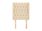 Headboard with wings, Cream, 83x23x118/128 cm, Fabric JKWQ74127