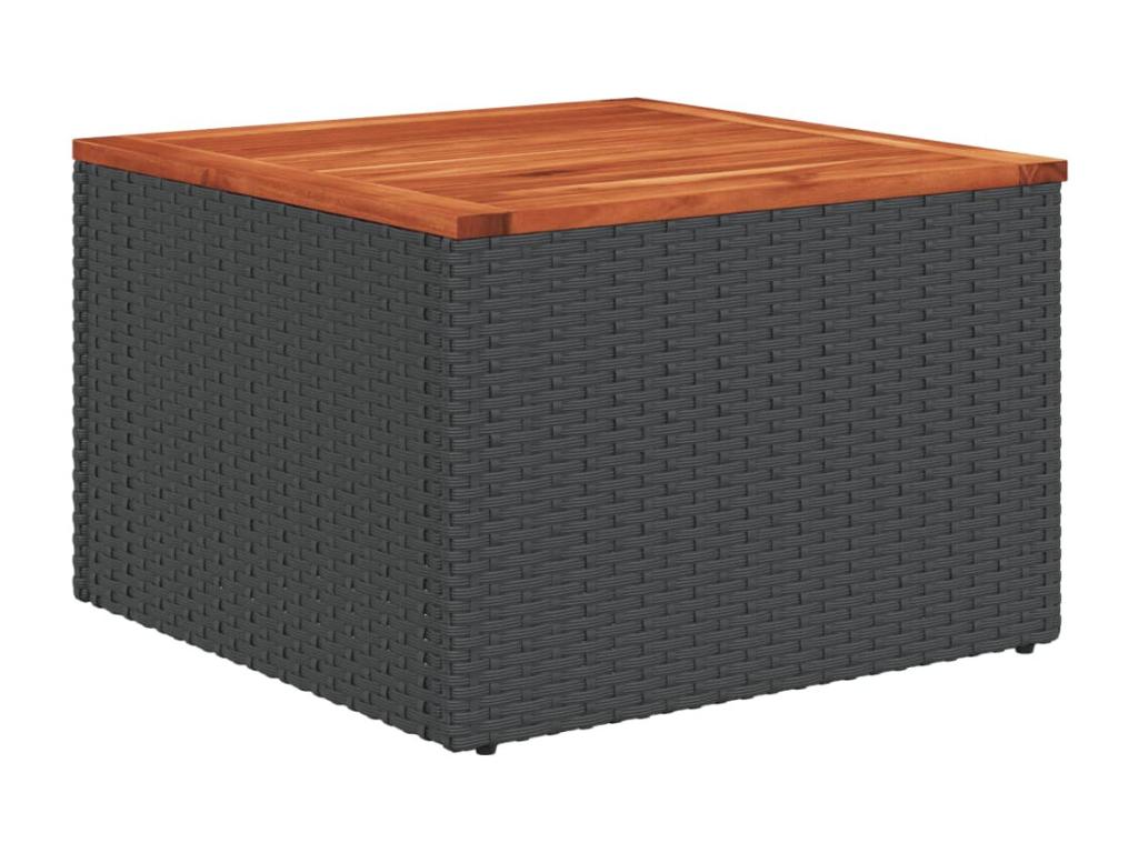 11-piece garden furniture set with cushions, black woven resin DPXN98654