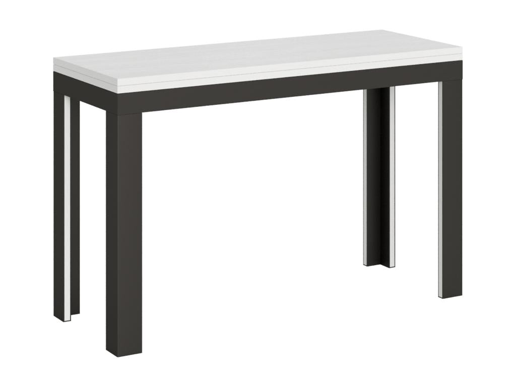 Extendable folding table 120/200x45/90 cm Double Ash White frame Anthracite UFBG60776