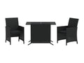 3-piece set with cushions, black resin wicker BSFW33059