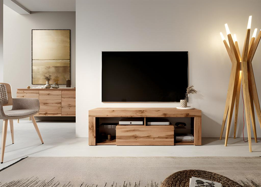 Boisona 140cm Oak TV Stand/Bench without LED - Boisona ILLA26775