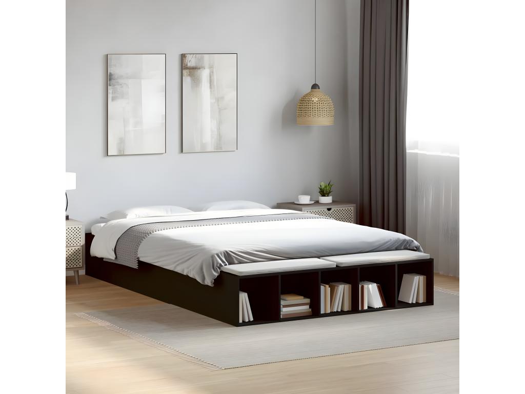Black bed frame without mattress 160x200 cm MJVJ54102