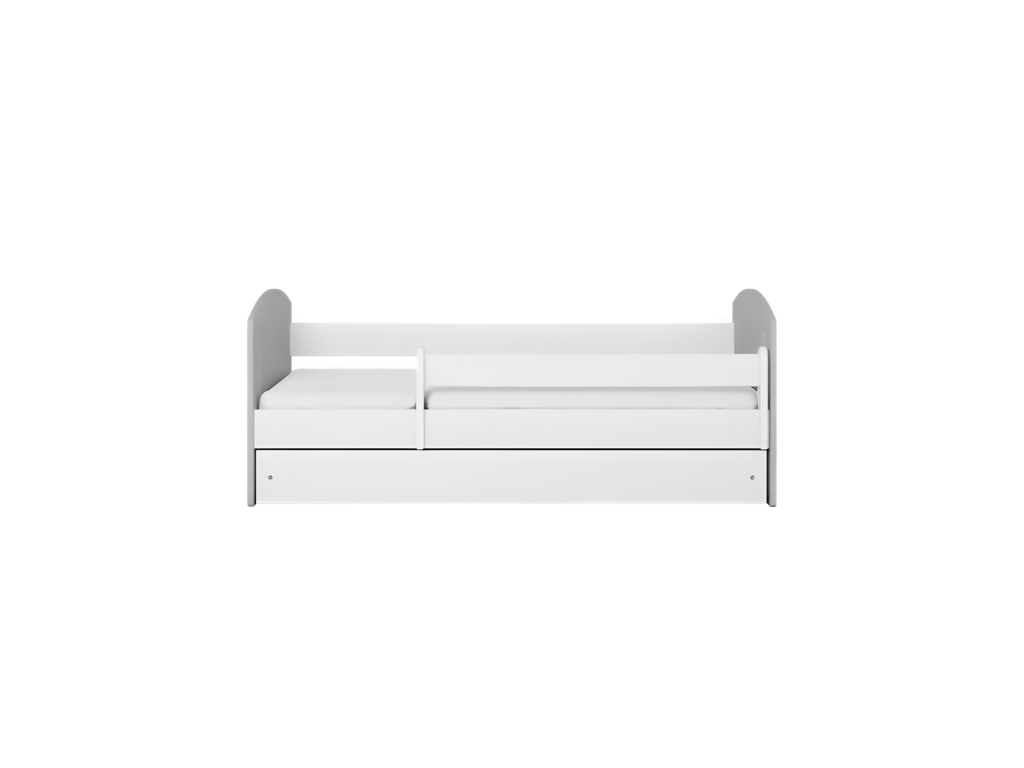 Classic 2-piece mixed grey bed with drawer, mattress not included, 140/80 XZCC91052