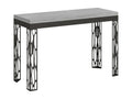 Boisona Double Extendable Folding Table 120/200x45/90 cm, Concrete Grey, Anthracite Frame QNHI09275