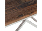 Silver coffee table in stainless steel and solid larch wood GTSN18237