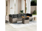 8-piece garden furniture set with grey resin wicker cushions MXYK68782