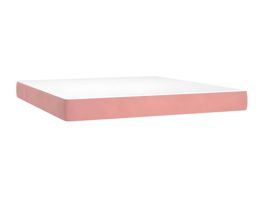 Upholstered bed base with mattress, Pink, 160x200 cm, Velvet, OIVQ02004