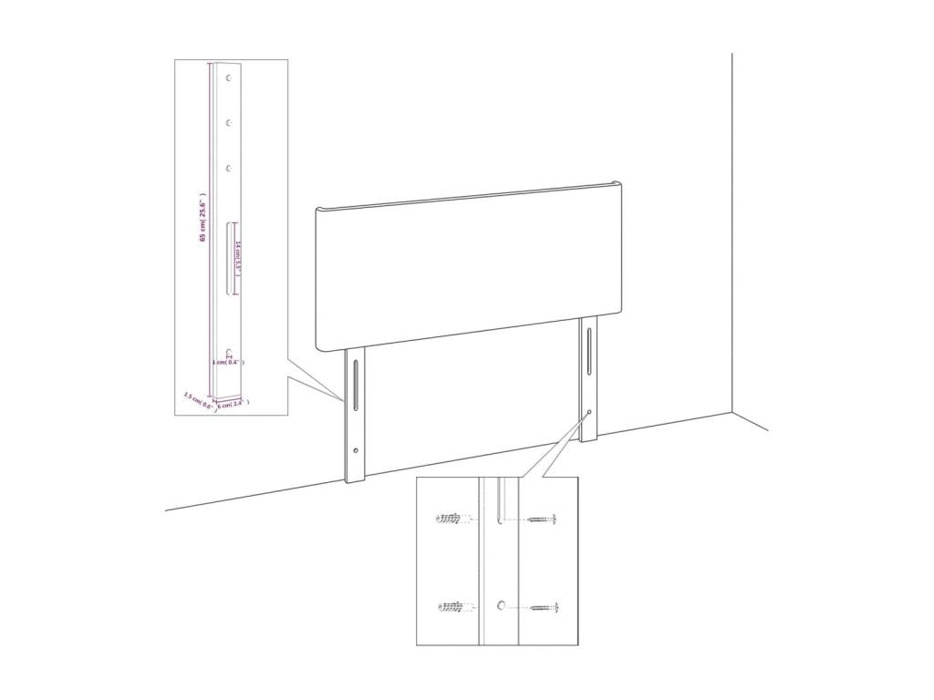 Headboard with wings, Dark Grey, 83x16x78/88 cm, Fabric ZLBX76164