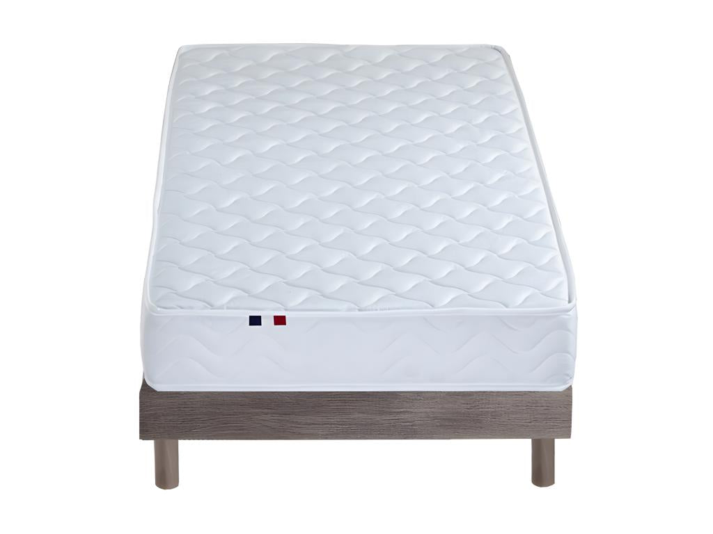 Latex Mattress and Slatted Base Set in Grey Oak - Dimensions - 90x190 cm FGVQ57459