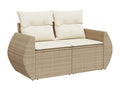 9-piece beige resin wicker garden furniture set with cushions AZUA78652