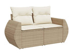 9-piece beige resin wicker garden furniture set with cushions AZUA78652