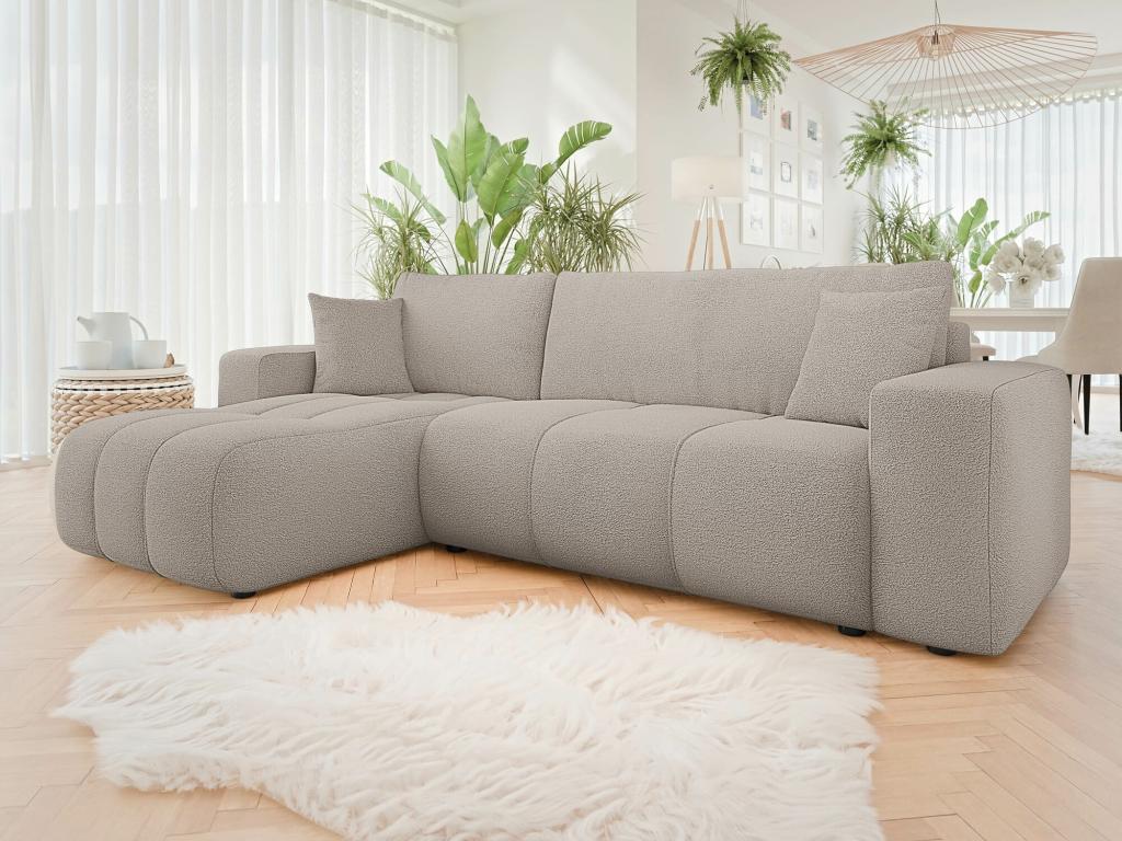 Corner sofa 361 Light brown Sleeping function Bed box 244x145cm VTCA94130