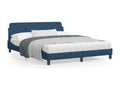 Bed frame with headboard, blue, 160x200 cm, fabric, ZRPV05168