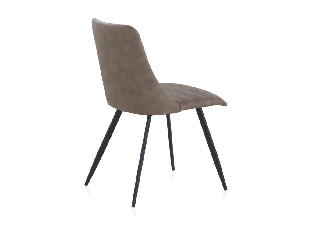 Set of 2 upholstered chairs with black metal legs XYEE62679