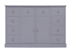 Buffet with 10 drawers, Grey, 113x30x79 cm, Wood, RKWL40477