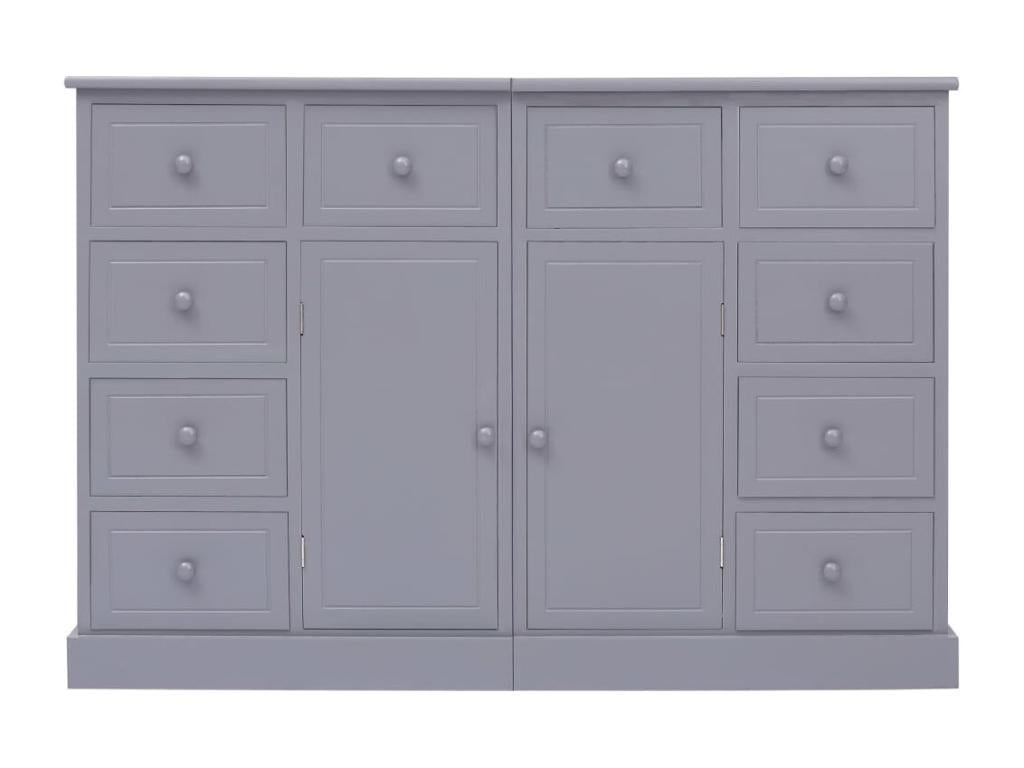 Buffet with 10 drawers, Grey, 113x30x79 cm, Wood, RKWL40477