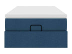 Ottoman bed frame with blue mattress 90x190 cm fabric RSCV90613