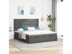 Boisona bed frame with dark grey mattress 160x200cm fabric SQOZ31093