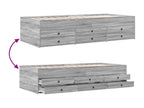 Daybed with drawers, grey, 75x190 cm, engineered wood, XLQA68237