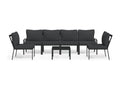 7-piece garden furniture set with cushions, steel grey ZHRD82165