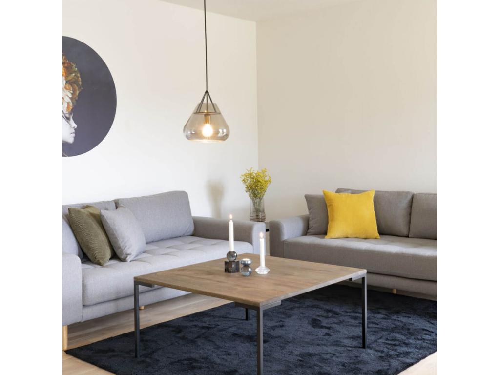 Elariva - Square Coffee Table 90cm Grey Oak and Metal Legs EFAZ90762