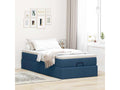 Ottoman bed frame with blue mattress 90x190 cm fabric RSCV90613