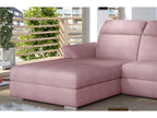 Luxury pink fabric corner sofa bed, 5-seater, left-hand corner (front view) Elariva VTVA93794