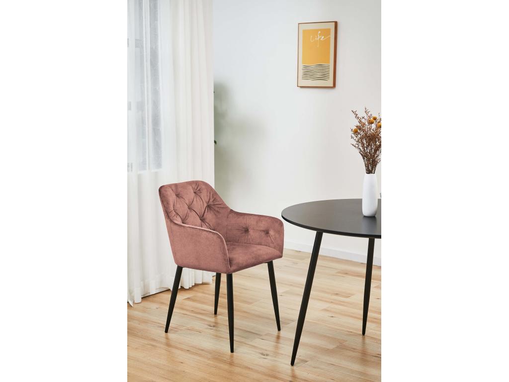 Set of 2 velvet upholstered dining chairs SJ.030 Pink QBIJ86538