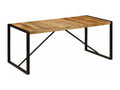 Boisona 180cm Solid Mango Wood Dining Table with Black Steel Legs KDOE51099
