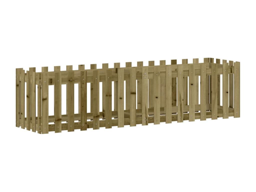 Raised garden bed with impregnated pine wood fence design SHVU67301