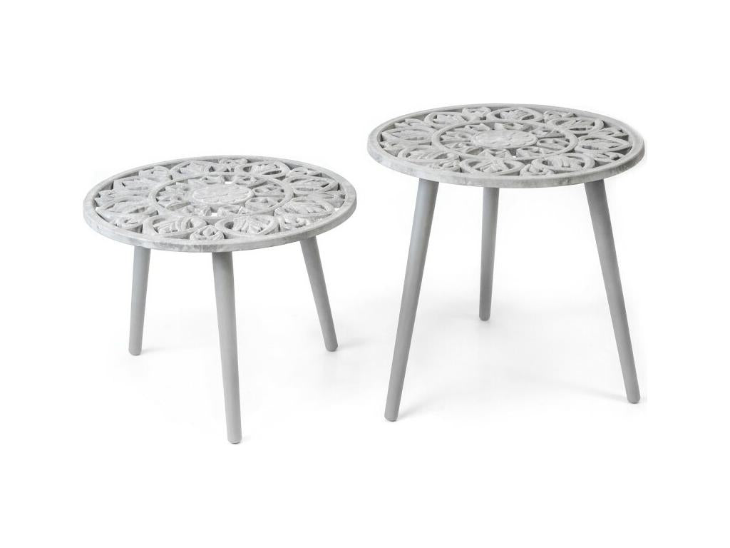 Coffee table set of 2 grey 35.5x48/45.5x48cm UTTZ71898