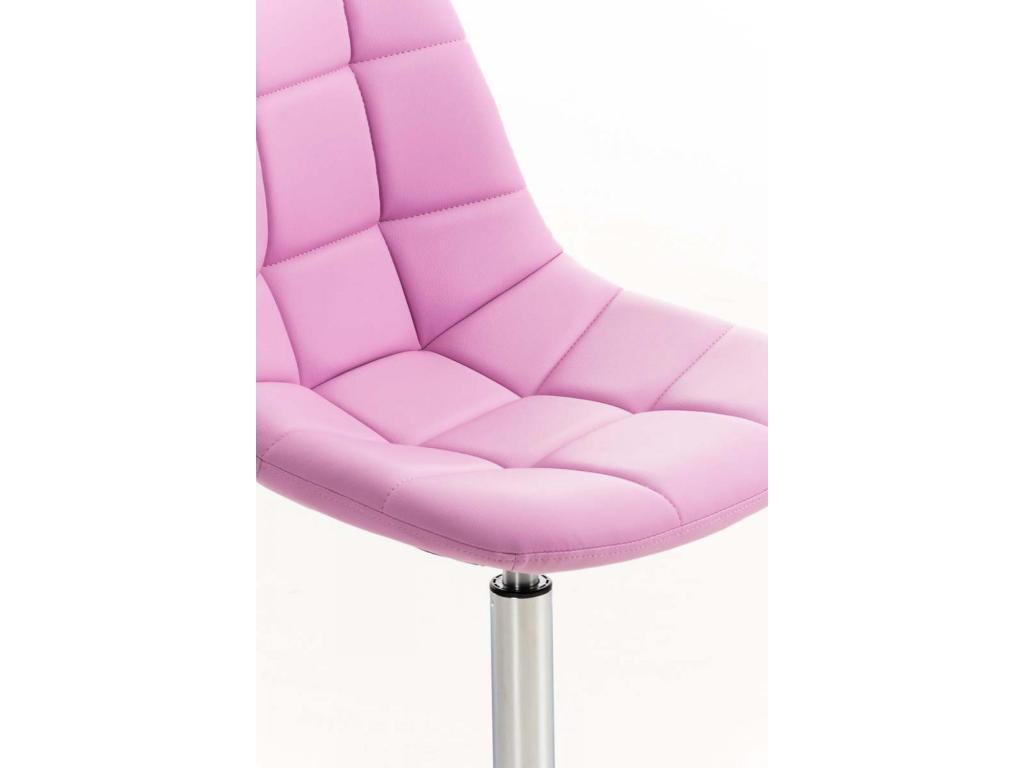 Office chair - Faux leather / Chrome metal - Pink - Elariva TCOJ43303