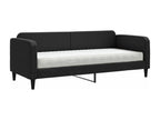 Daybed with black mattress 80x200 cm fabric NBJD55566