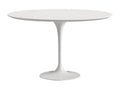 Round Tulip Table - Matte Black Top - Diameter 170 cm - Glossy White Base HKBW55220
