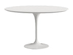 Round Tulip Table - Matte Black Top - Diameter 170 cm - Glossy White Base HKBW55220