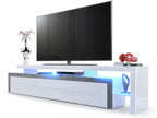Elariva TV Stand - Anthracite and White Lacquered 227 cm with LED 52x227x35 VZJY03525