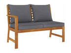 Garden bench 114.5 cm with dark grey cushion, Elariva wood TTZY01419