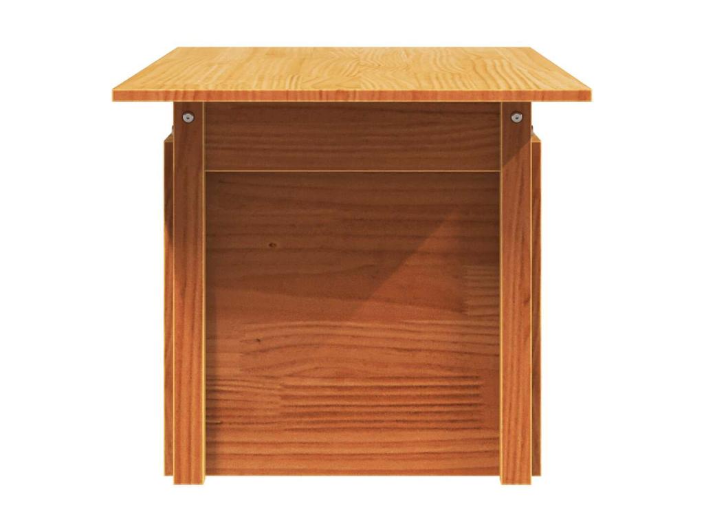 Garden table, brown wax finish, 100x50x75 cm, solid pine wood, TKLJ67872