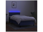 Bed base with mattress and blue LED lighting, 80x200 cm, fabric DQLS16229