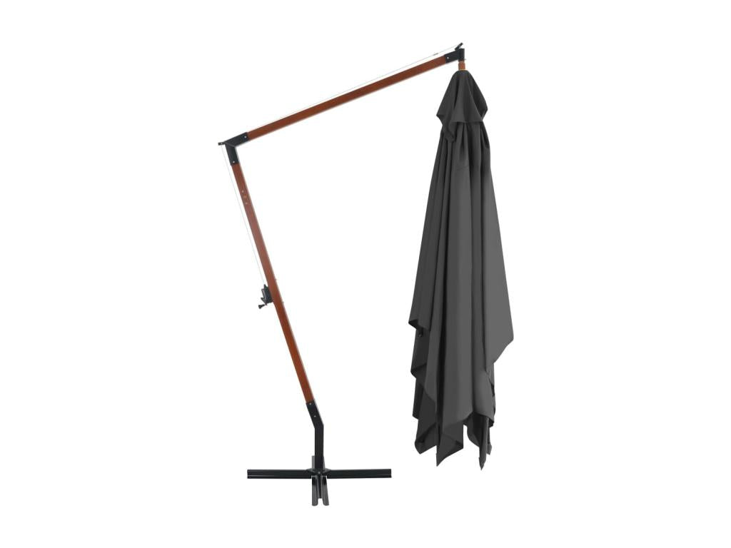 Cantilever parasol with wooden pole, 400x300 cm, Anthracite, UHTT48085