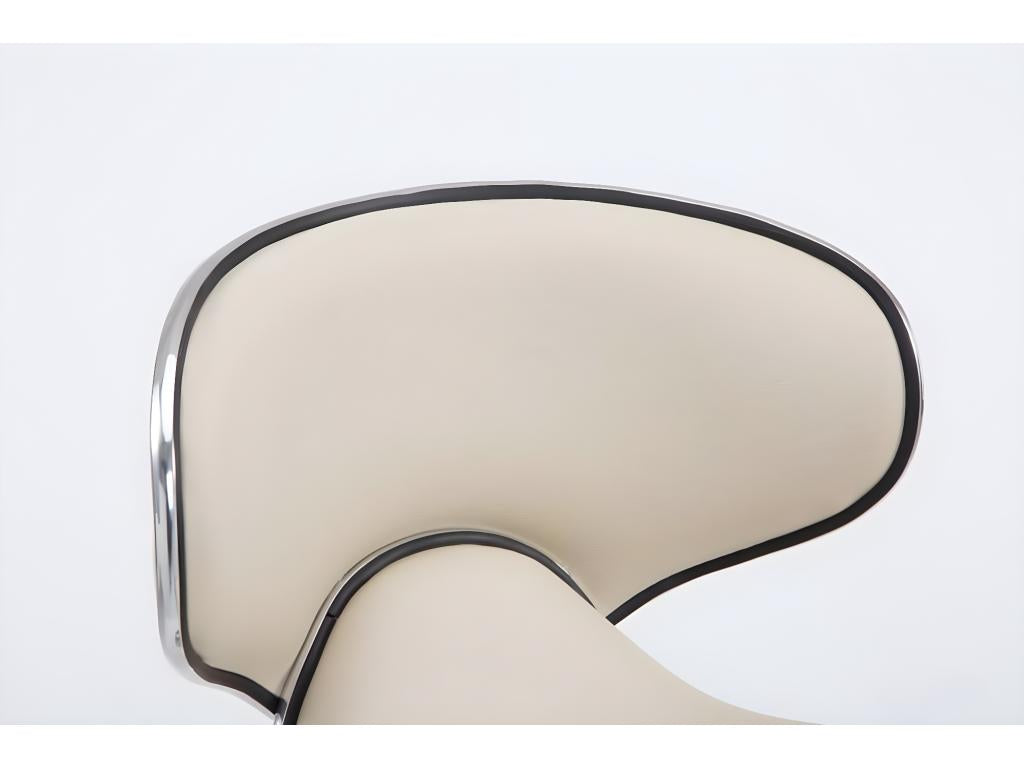 Set of 2 Bar Stools - Faux Leather / - Cream - v2 OKQV20005