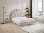 Shell-shaped bed 160x200 cm - Fabric - Beige - Boisona UOWD97670