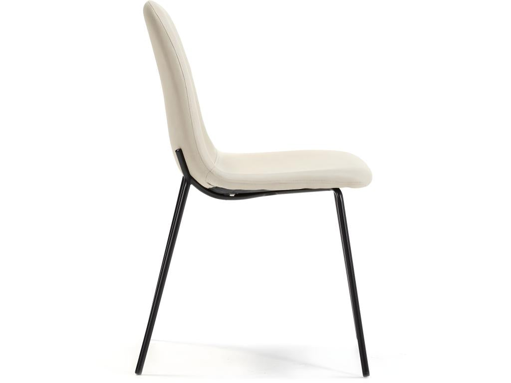 Set of 2 upholstered dining chairs, beige, 44 cm x 54 cm x 85 cm XYJC50839