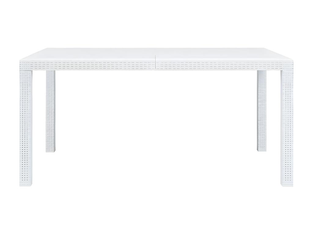 Elariva - White Garden Table 150x90x72 cm Plastic Rattan Look QJSU16909
