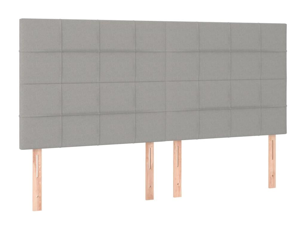 Light Grey LED Headboard 160x5x118/128 cm Fabric FYCR19437