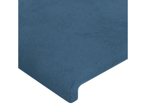 Bed frame with headboard, dark blue, 90x200 cm, velvet, VPSN10913